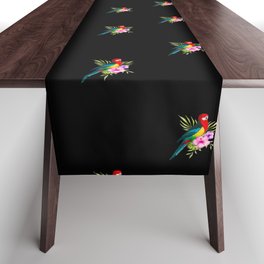 Floral art,tropical,parrots,birds pattern  Table Runner