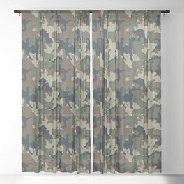 Abstract camo pattern  Sheer Curtain