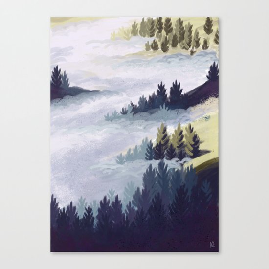 Foggy mountains Canvas Print