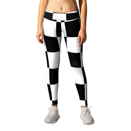 Black & White Checker Checkerboard Checkers Leggings