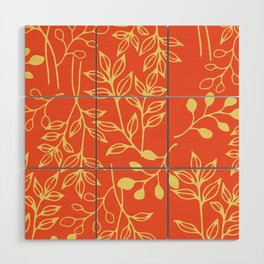 Yellow and orange spring pattern Wood Wall Art