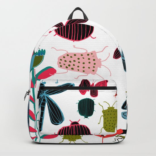 Insect watercolor white Backpack