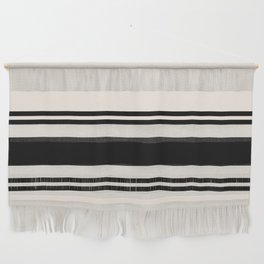 White and black retro 60s minimalistic stripes Wall Hanging