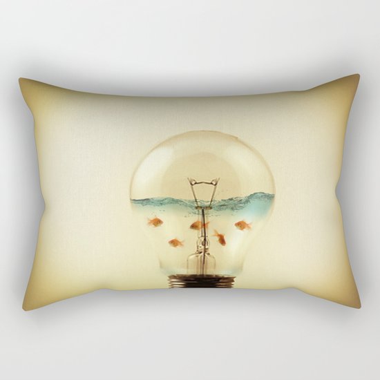 gold fish globe Rectangular Pillow