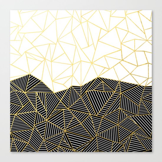 Ab Half and Half White Gold Canvas Print
