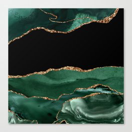 Emerald & Gold Agate Texture 01 Canvas Print