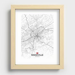 Knoxville, Tennessee, United States - Light City Map Recessed Framed Print