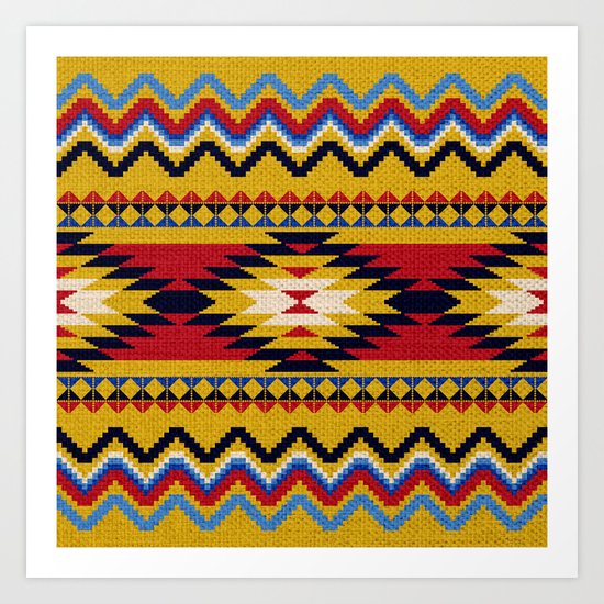 Aztec pattern Art Print