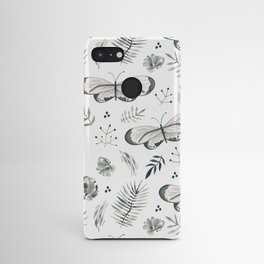 Watercolor Butterfly Gray Pattern Android Case