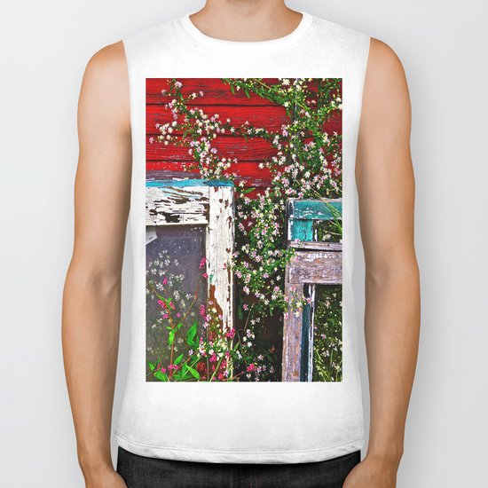 Window Flowers Biker Tank