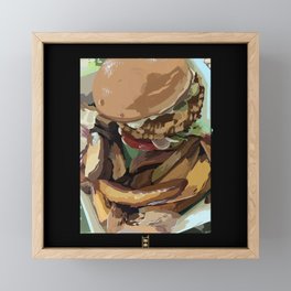 Hamburger & Potatoes Framed Mini Art Print
