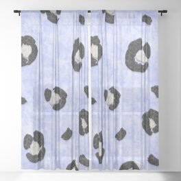 Leopard Skin Spots in Retro Hippie Style (xii 2021) Sheer Curtain