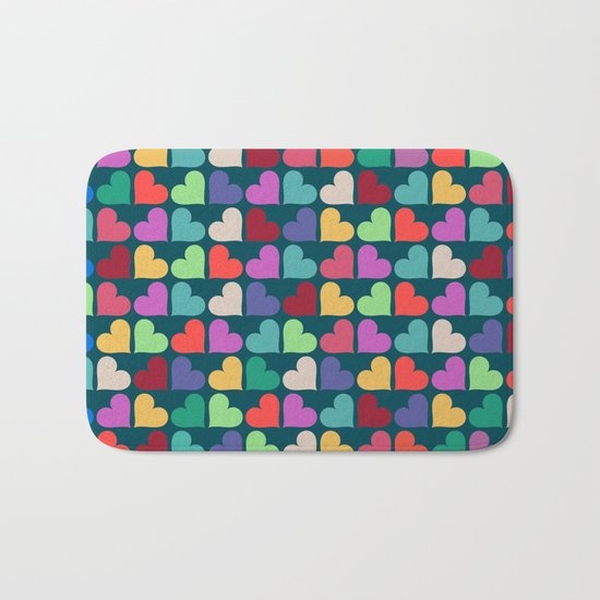 Colorful Love Pattern XII Bath Mat