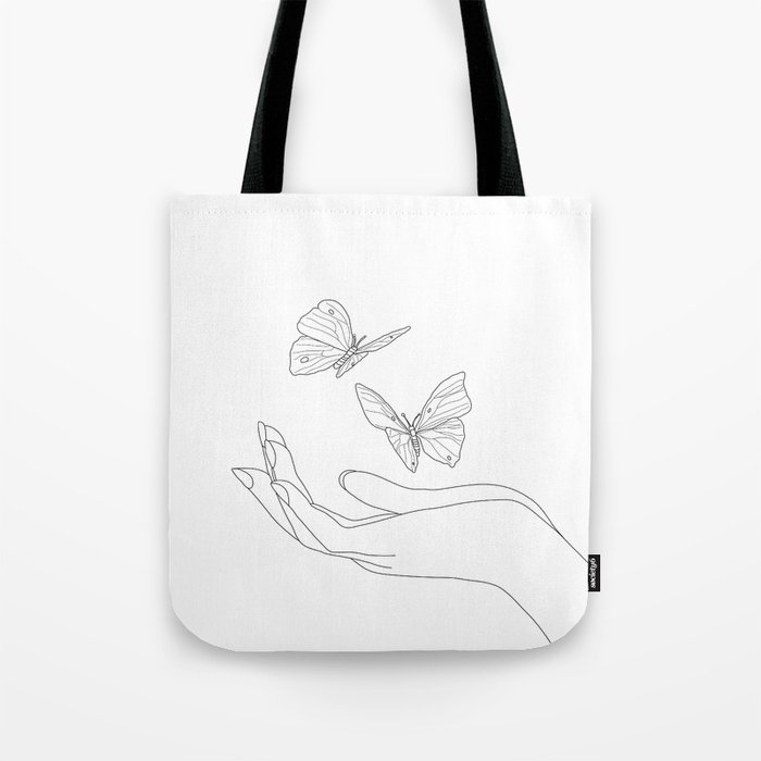 Butterflies on the Palm of the Hand Tote Bag