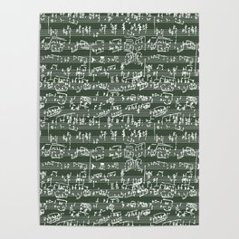 Hand Written Sheet Music // Timber Green Poster