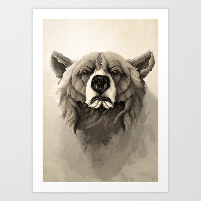 Grizzly Bear Art Print By Rafapasta Society6