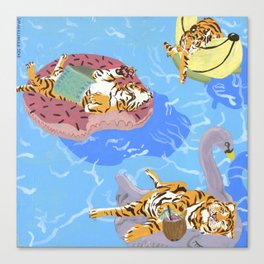 Pool Partiers (Donut Banana Swan) Canvas Print