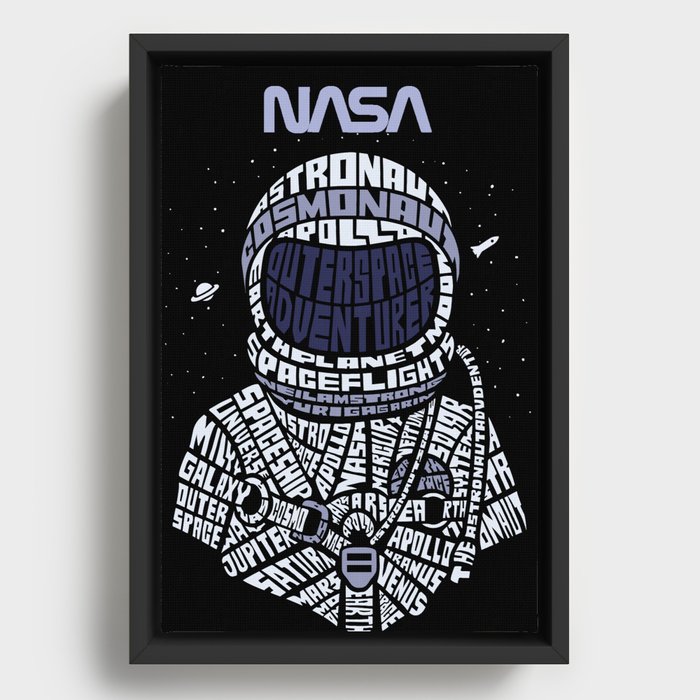 Nasa  Astronaut Framed Canvas