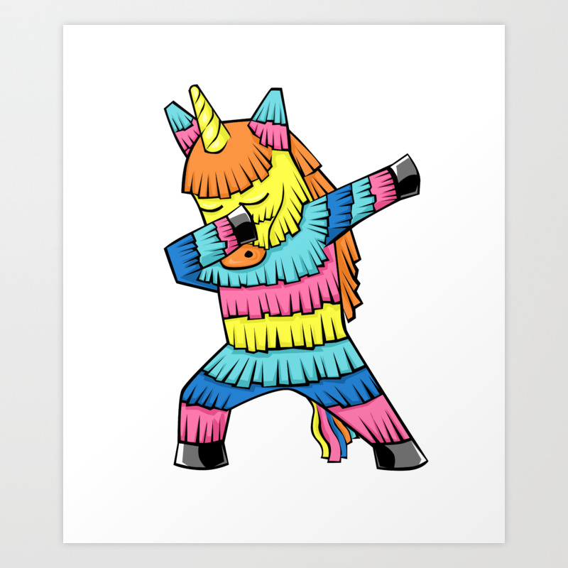 Dabbing Unicorn Pinata Cinco De Mayo Art Print By Merchmojo