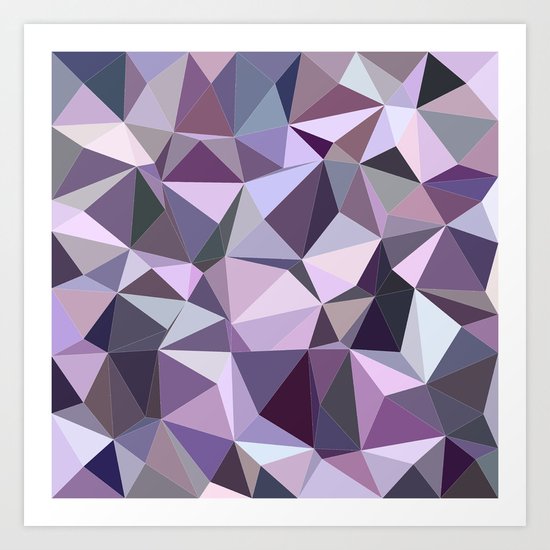 Happy purple triangles Art Print