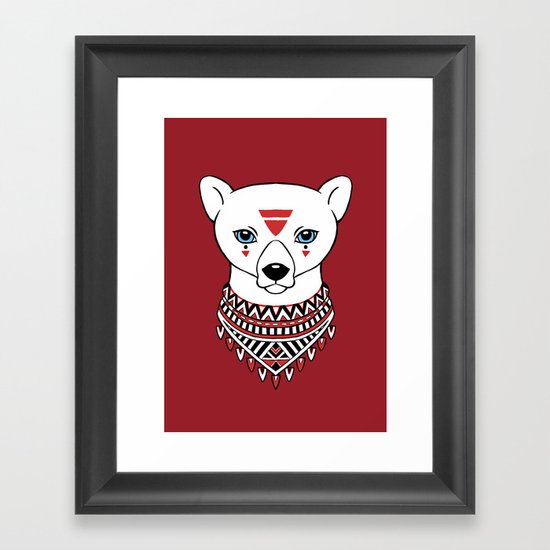 Tribal Bear Framed Art Print