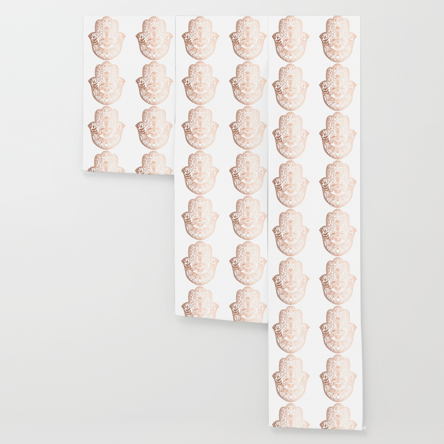 hamsa hand in rose gold wallpaper by mermaidandunicorn society6 society6