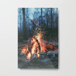 Campfire Metal Print | Landscape, Graphicdesign, Vintage, Painting, Love, Camping, Abstract, Camp, Forest, Summer 