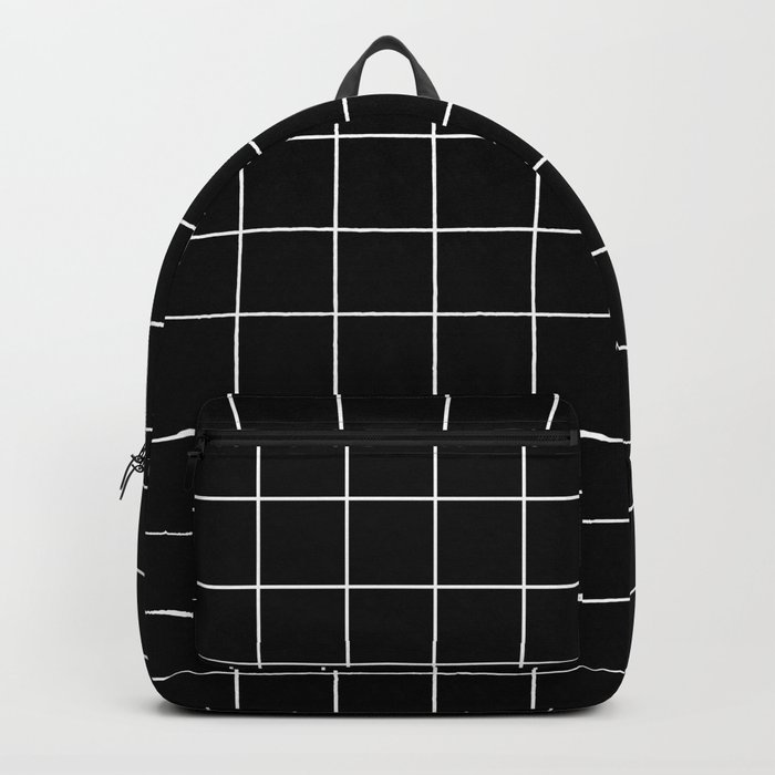 Grid Simple Line Black Minimalist Backpack by ...