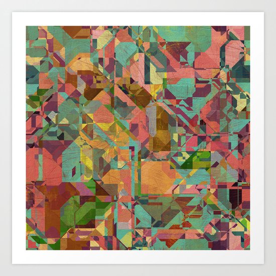 Aztec Vintage Pattern 03 Art Print