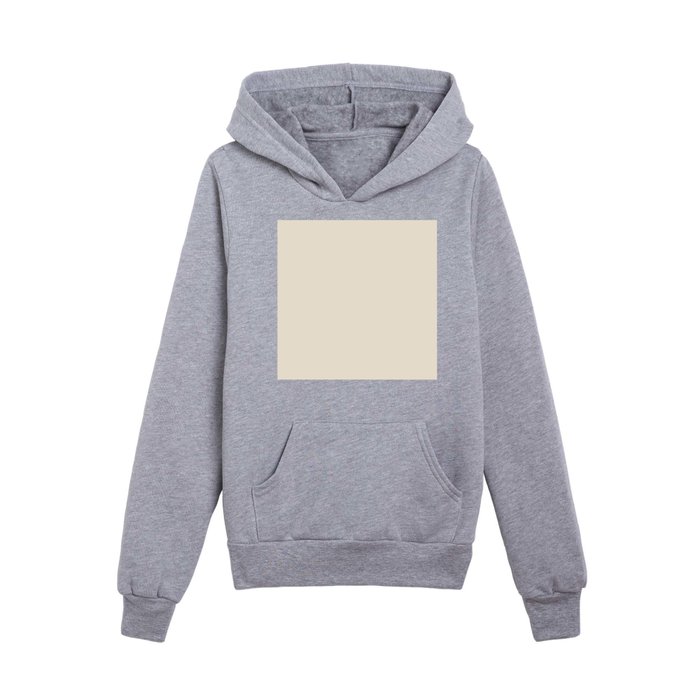 Cream Solid Color Pantone Antique White 11-0105 TCX Shades of Yellow Hues Kids Pullover Hoodie
