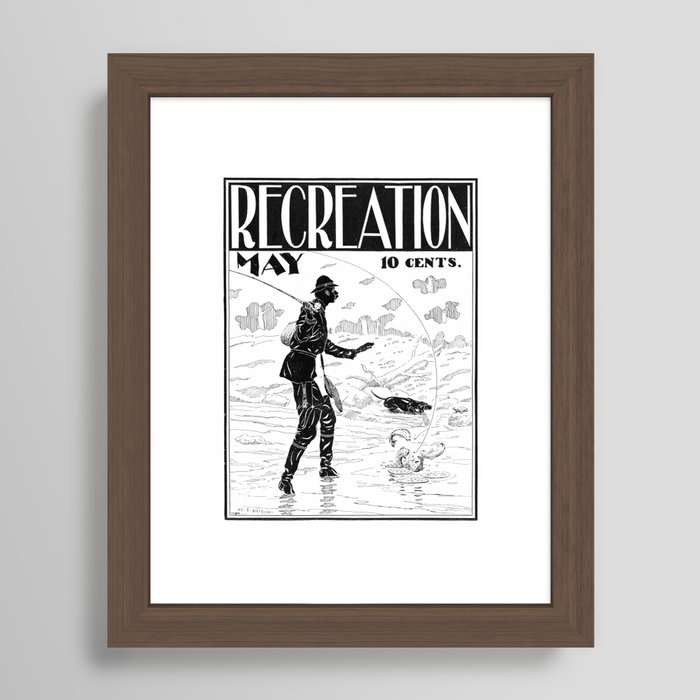 Vintage Fly Fishing Print - Recreation Magazine, 1890s - Man Cave Framed  Art Print by Vintage Wall Art