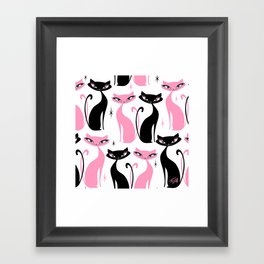 Mod Love Cats Framed Art Print