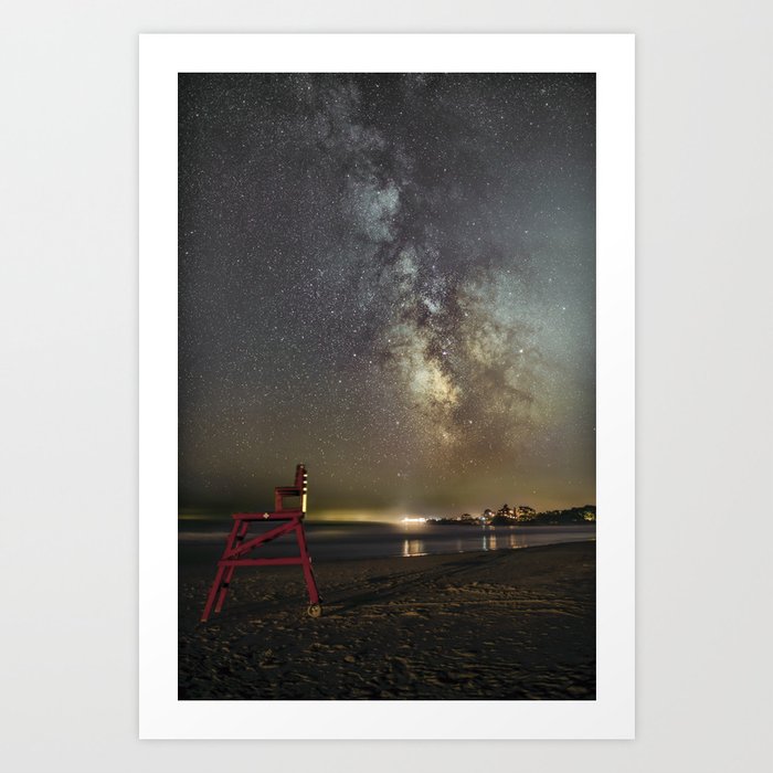 Lifeguard chair and the Milkyway Art Print