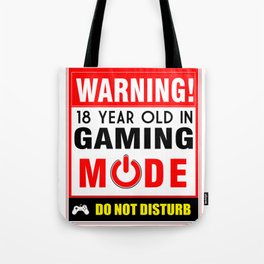 18 Year Old in Gaming Mode Video Game Gamer Tote Bag
