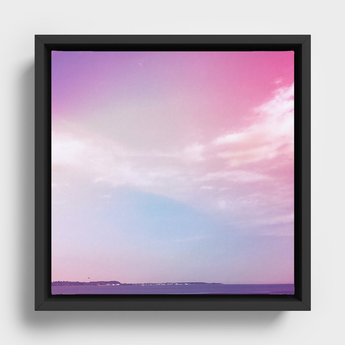 the sky + the sound Framed Canvas
