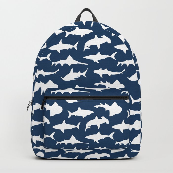 Sharks on Regal Blue Backpack