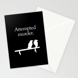 Attempted Murder (white design) Stationery Card