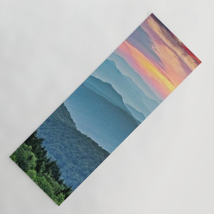 Mountain Range Sunset Yoga Mat