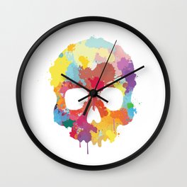 Expressive Colorful Skull Wall Clock