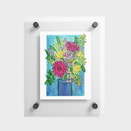 Bright Pink Floral Bouquet Floating Acrylic Print