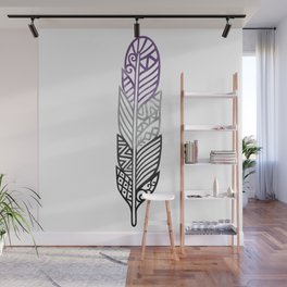 Subtle Ace Pride: Boho Watercolor Feather Wall Mural
