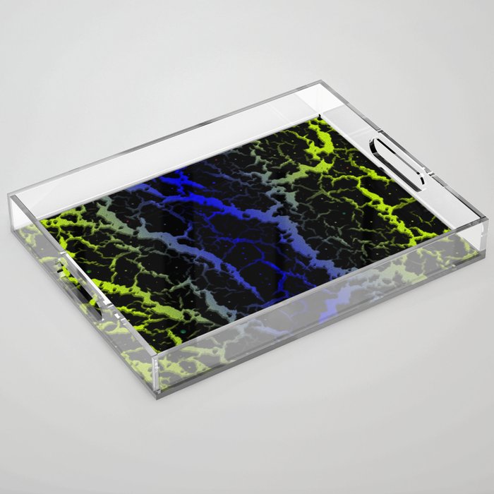 Cracked Space Lava - Lime/Blue Acrylic Tray