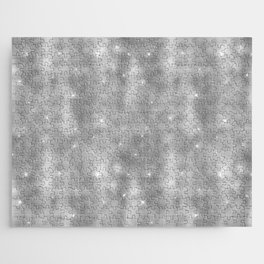 Glam Silver Diamond Shimmer Glitter Jigsaw Puzzle