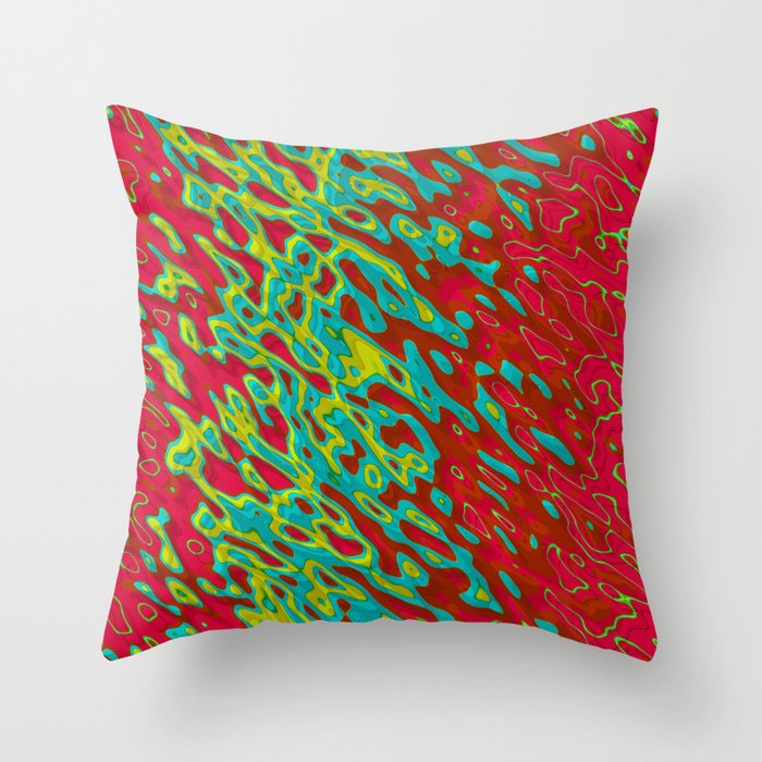 Red and Green Shapes Throw Pillow