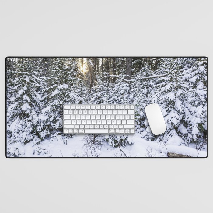 winter woods Desk Mat