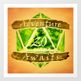 D20 Adventure Awaits Watercolor Nature’s Path Art Print | Newhome, Away, Ttrpg, Outofstate, Parchment, Graphicdesign, Adventureawaits, Shadowrun, Gift, D20 