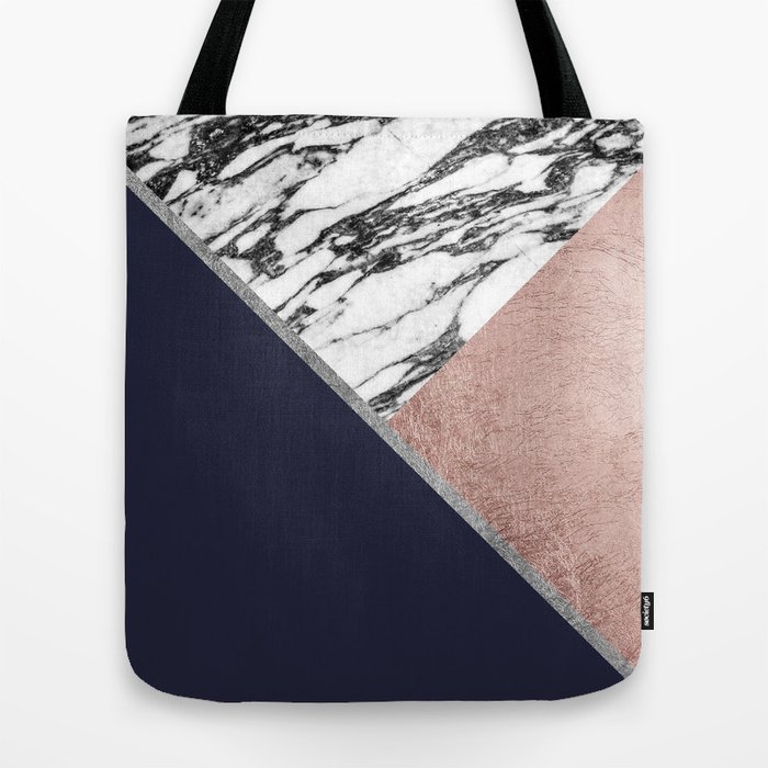 Navy and cheap rose gold bag
