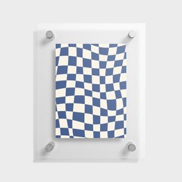 Wavy Checker Blue Floating Acrylic Print