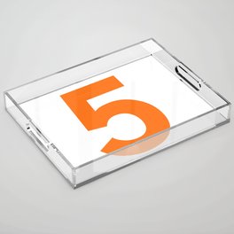 Number 5 (Orange & White) Acrylic Tray