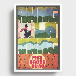 Vietnamese Poster - "Rung La Vang" Forests are gold, We must protect Forests Framed Canvas